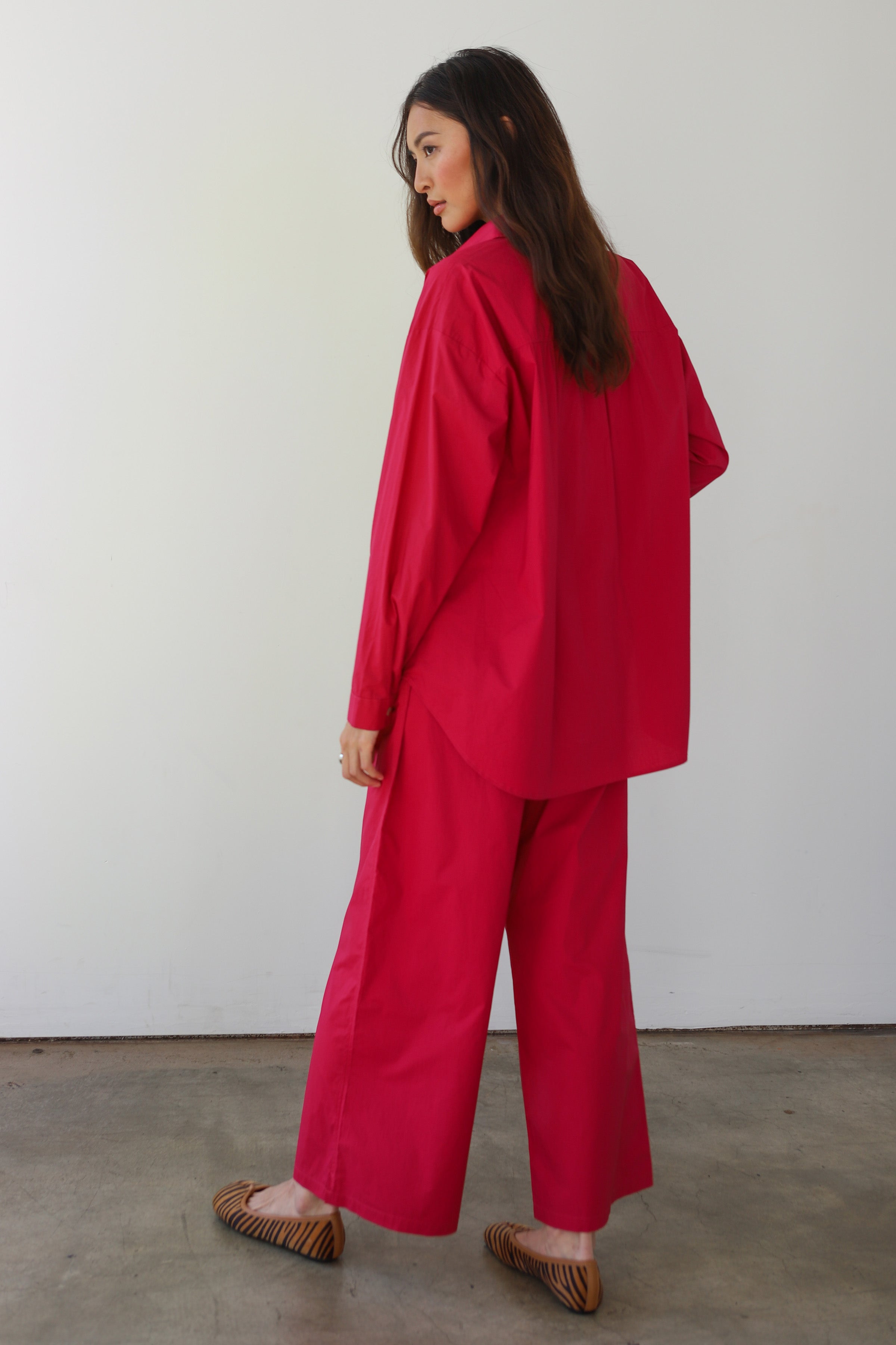 The Poplin Boxer Pant - Berry