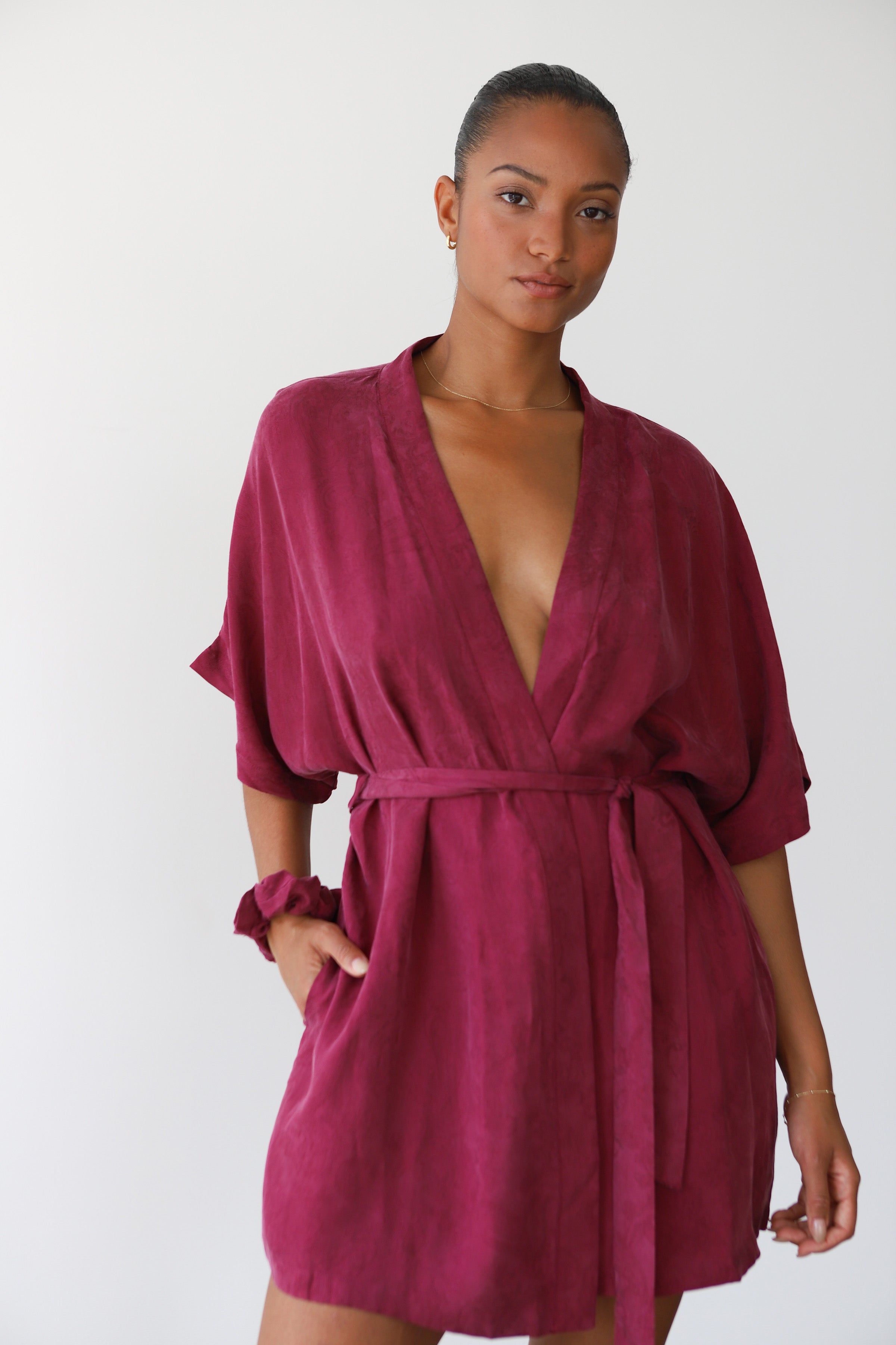 short robe dress Julianna Rae Women's Moonlight Serenade Silk Short Robe, Serenade, Xxl