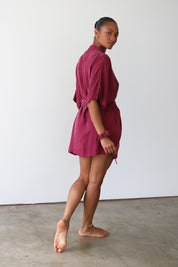 The Short Robe - Plum