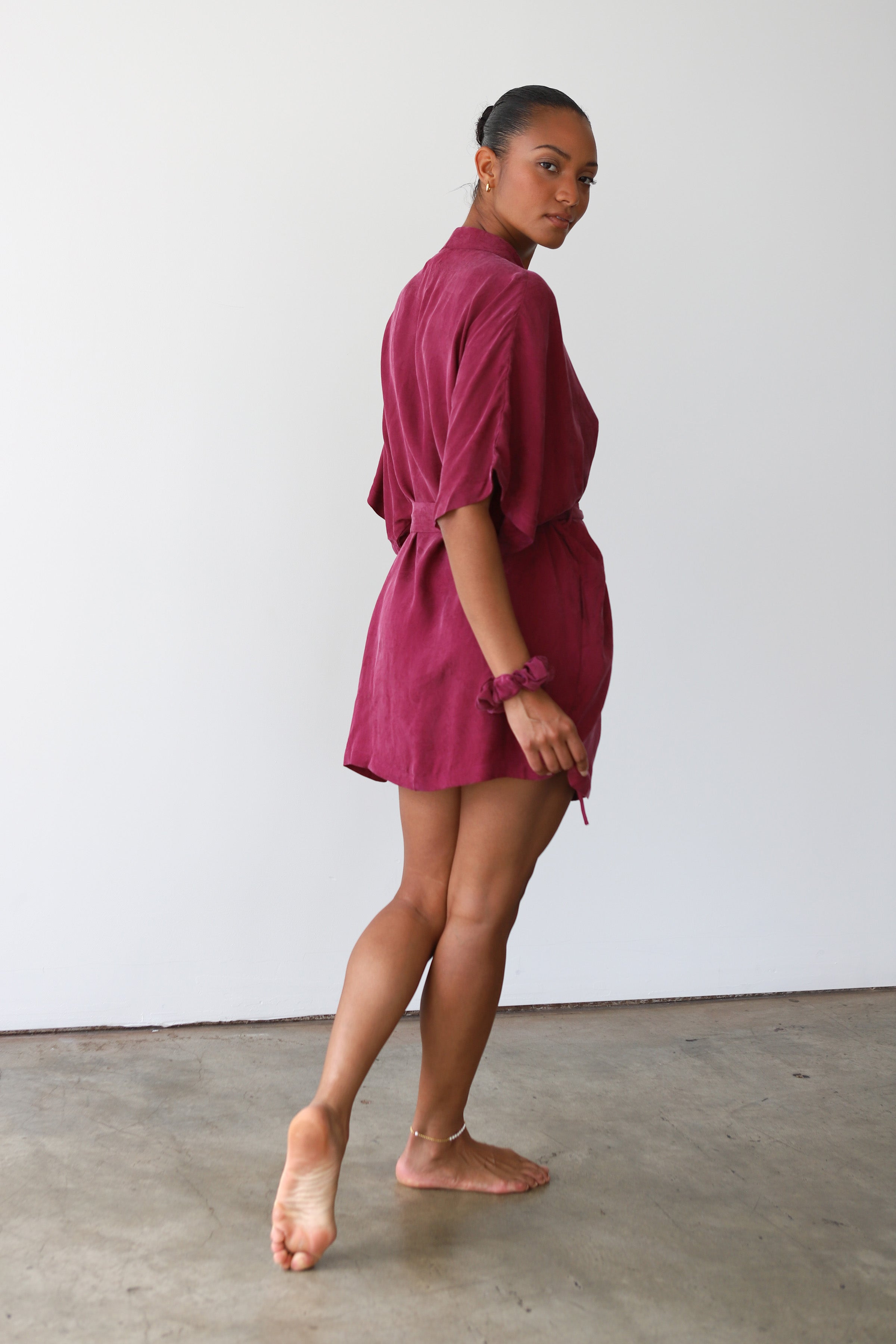 The Short Robe - Plum