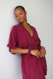 The Short Robe - Plum