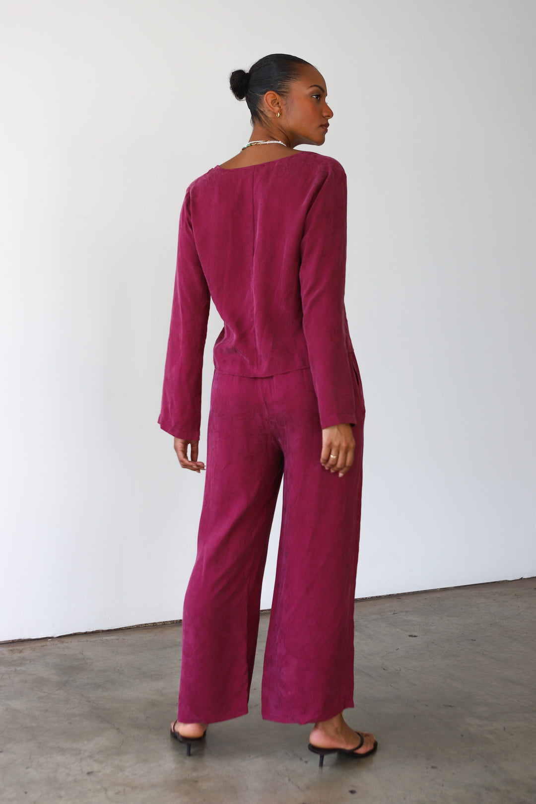 The Drawstring Pant - Plum