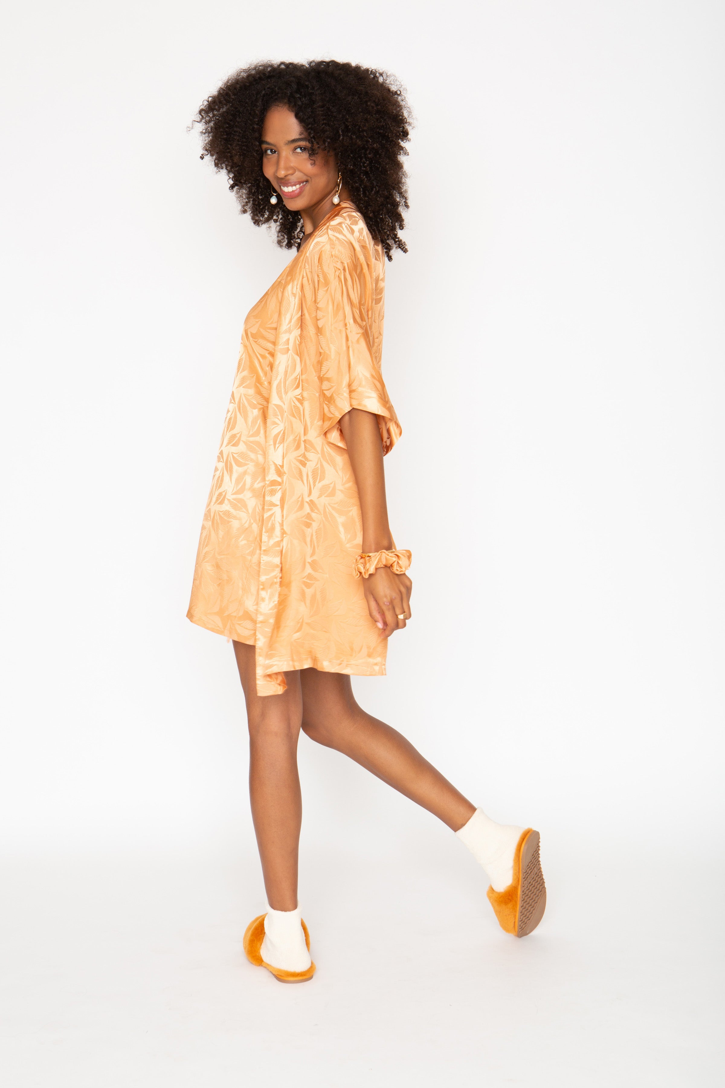 The Short Robe - Tangerine Palm